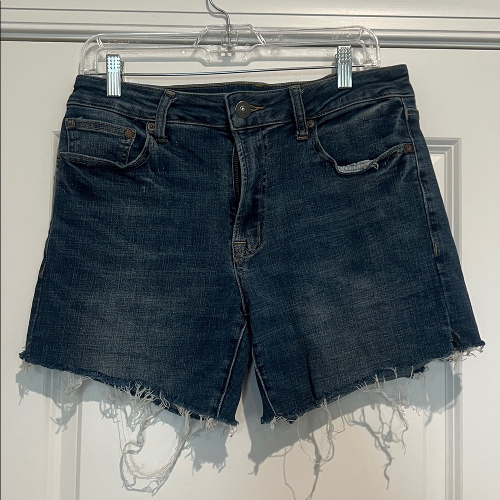 American Eagle Women’s Denim Cutoff Shorts – Distressed Frayed Hem – Size 33